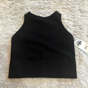 NWT Hollister black ribbed sports bra.  Size Small